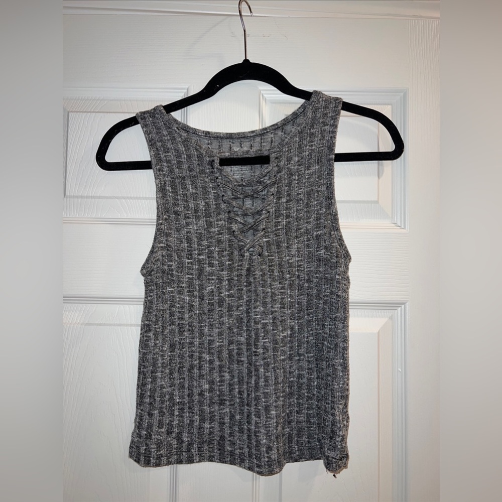 American Eagle Lace Up Crop Top Tank Top- Medium